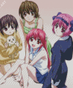 Elfen Lied Manga Characters Diamond Painting