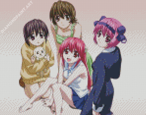 Elfen Lied Manga Characters Diamond Painting