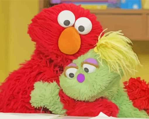 Elmo And Karli From Sesame Street Diamond painting