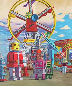 Fairground Rides Robots Diamond Painting