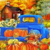 Fall With Blue Truck Diamond Painting