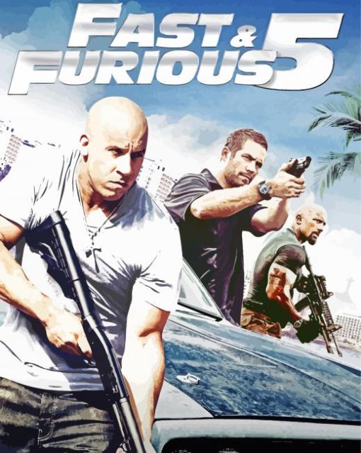 Fast And Furious Five Poster Diamond Painting