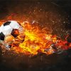 Football In Fire Diamond Painting