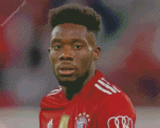 Footballer Alphonso Davies Diamond Painting