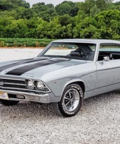 Grey 1969 Chevy Chevelle 5D Diamond Painting