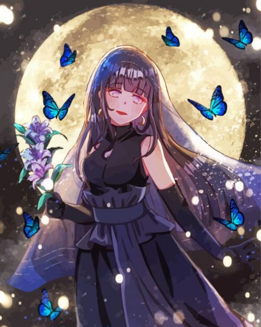 Hinata With Butterflies Diamond Painting