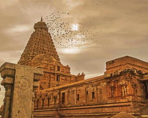 Hindu Temple Brihadeeswara Diamond Painting