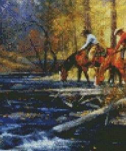 Horses Drinking Art Diamond Painting