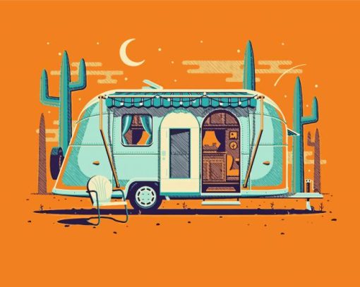 Illustration Airstream Diamond Painting