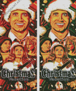 Illustration Christmas Vacation Poster Diamond Painting