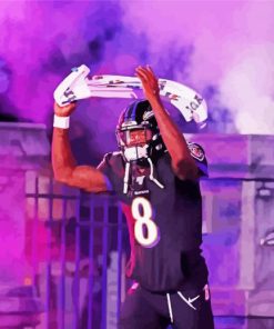 Lamar Jackson In Tunnel Diamond Painting