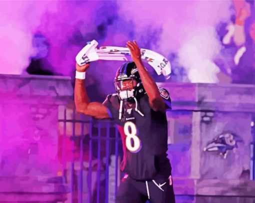 Lamar Jackson In Tunnel Diamond Painting