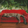 Leopard On Sofa Diamond Painting