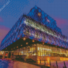 Library Of Birmingham At Night Diamond Painting