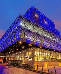 Library Of Birmingham At Night Diamond Painting