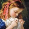 Little Girl Crocheting Diamond Painting