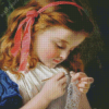 Little Girl Crocheting Diamond Painting