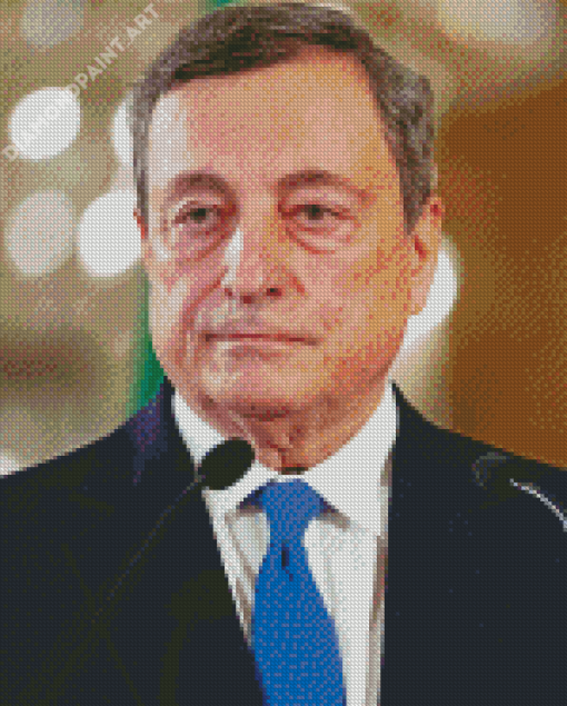 Mario Draghi Ministre Of Italy Diamond Painting