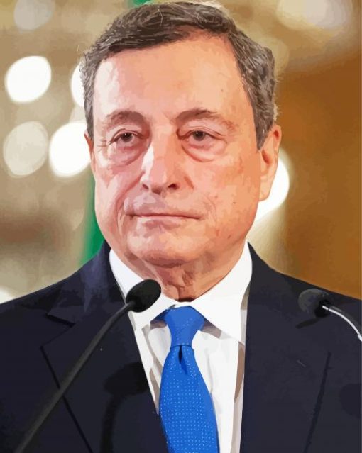 Mario Draghi Ministre Of Italy Diamond Painting