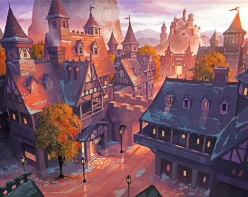 Medieval Fantasy Town Diamond Painting