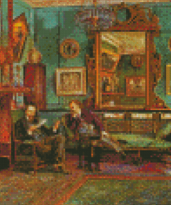 Men Sitiing In A Victorian Room Diamond Painting