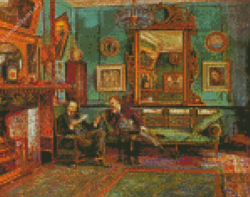 Men Sitiing In A Victorian Room Diamond Painting