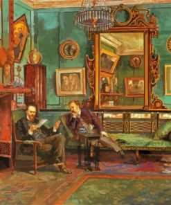 Men Sitiing In A Victorian Room Diamond Painting