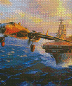 Military Aircraft Carrier Diamond Painting