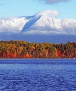 Mount Katahdin By Lake Diamond Painting