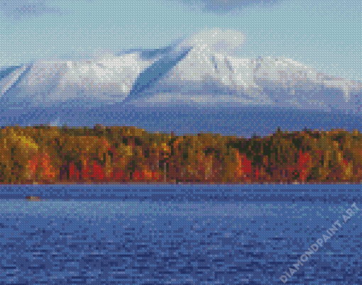 Mount Katahdin By Lake Diamond Painting