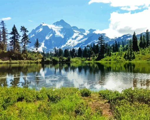 Mt Baker Lake Diamond Painting