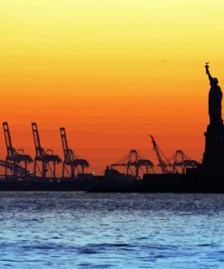 New York City Harbor Silhouette Diamond Painting