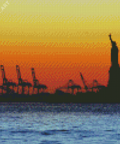 New York City Harbor Silhouette Diamond Painting