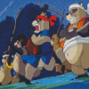 Pom Poko Characters Running Diamond Painting