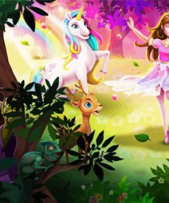 Princess And Unicorn Dancing Diamond Painting