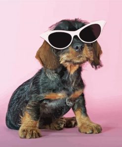 Puppy With Sunglasses Animal Diamond Painting