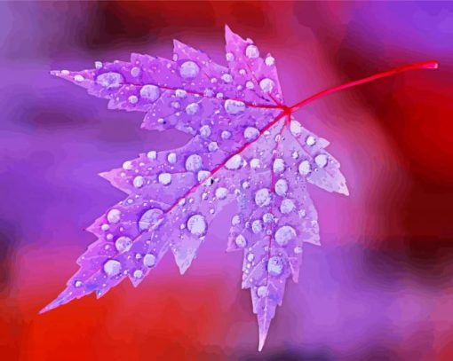 Purple Autumn Leaf Diamond Painting