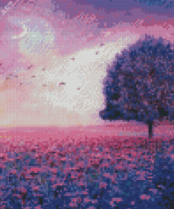 Purple Tree Diamond Painting