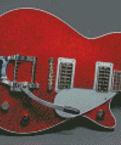 Red Gretch Guitar Diamond Painting