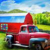 Red Truck And Barn Diamond Painting