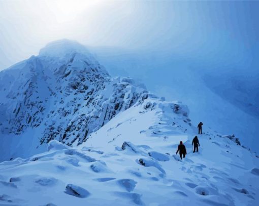 Road To A Snowy Mountain In Winter Diamond Painting