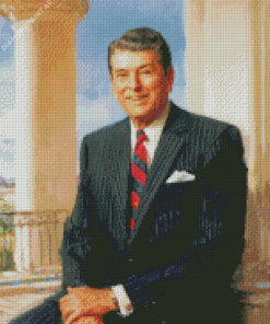 Ronald Reagan Portrait Diamond Painting