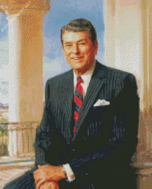 Ronald Reagan Portrait Diamond Painting