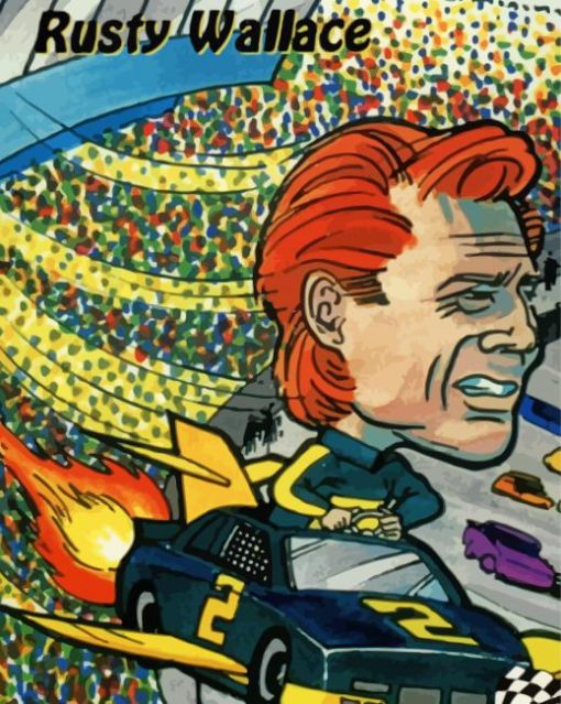 Rusty Wallace Caricature Diamond Painting