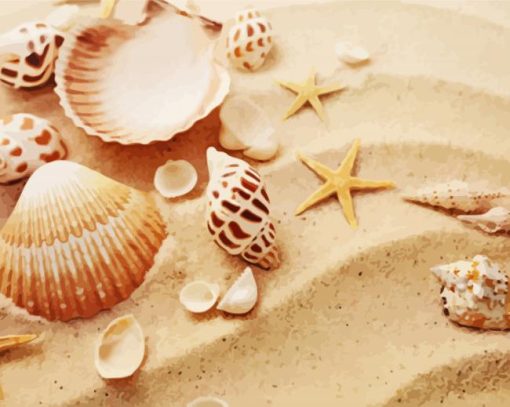 Sand And Seashells Diamond Painting