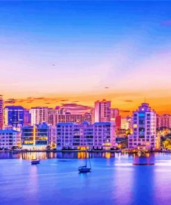 Sarasota Skyline Sunrise Time Diamond Painting