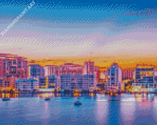 Sarasota Skyline Sunrise Time Diamond Painting