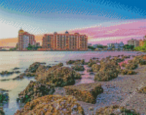 Sarasota Beach Rocks Diamond Painting