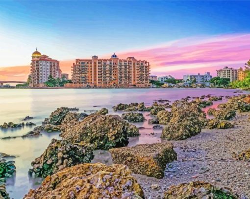 Sarasota Beach Rocks Diamond Painting