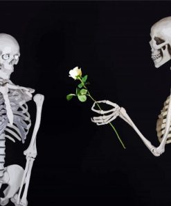 Skeleton Giving A Rose To Other One Diamond Painting